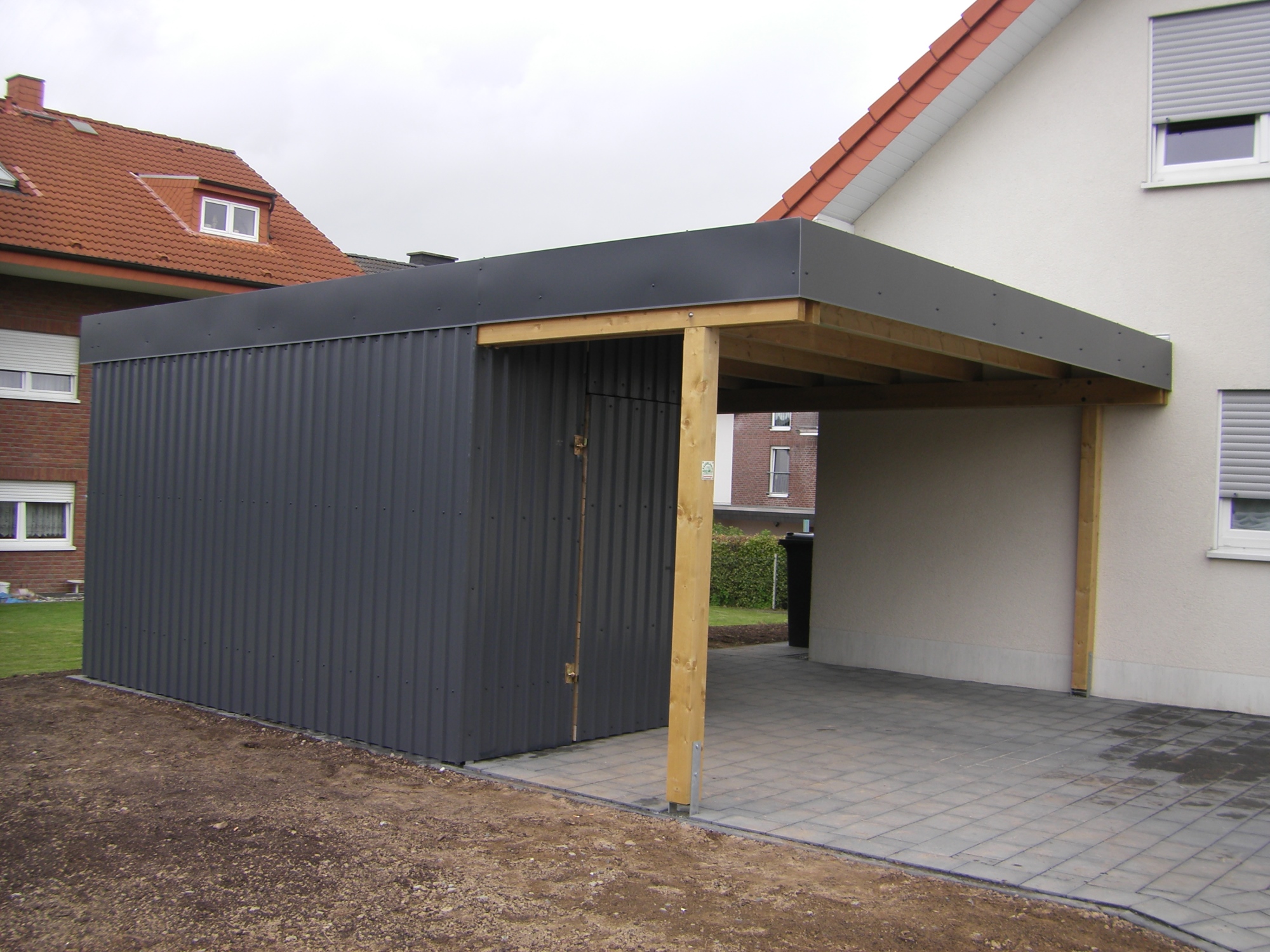Carport Stahl Holz Kombination 1 – SAUERLAND Carport Stahl Holz Kombination 1 – SAUERLAND